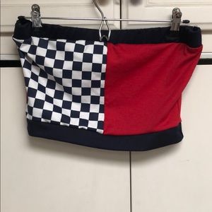 Red/white/blue crop/tube top size large